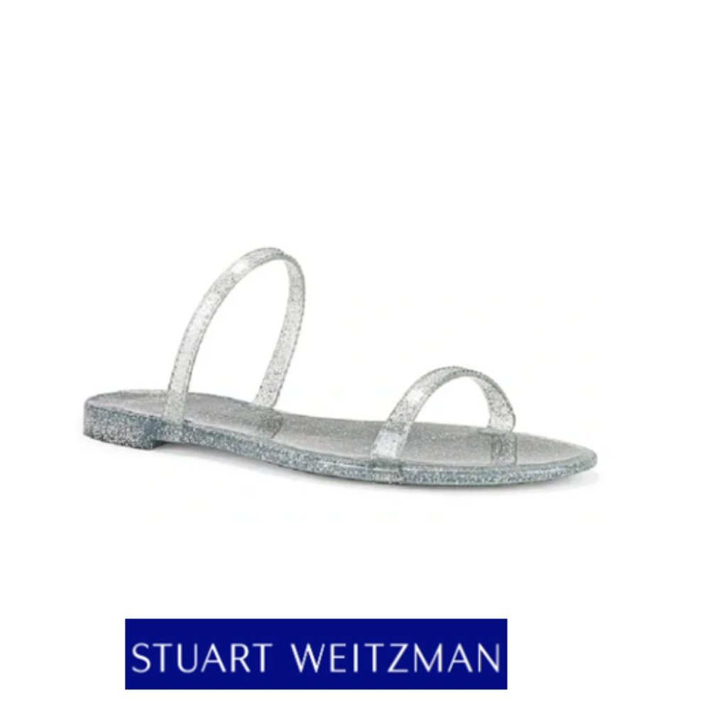 Stuart Weitzman Sawyer Glitter Jelly Slide Sandals